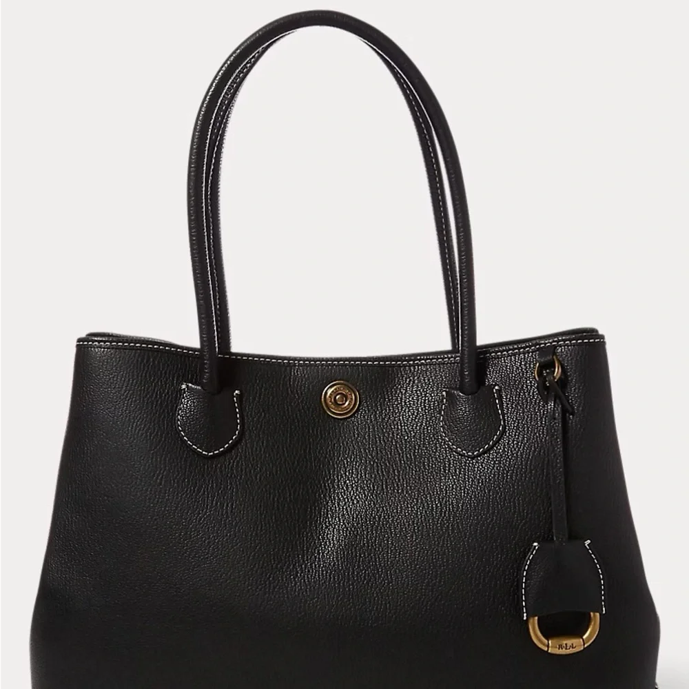 Ralph Lauren Millbrook Leather Bag Shoulder Bag Black Leather Large NEW